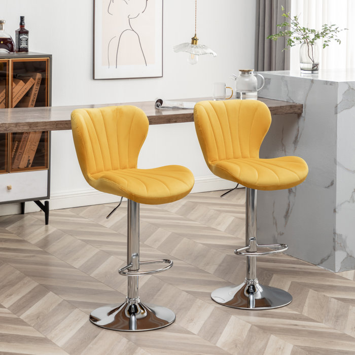 Orren Ellis Sittingbourne Swivel Adjustable Height Bar Stool & Reviews